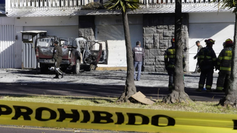 Un coche bomba explotó en los exteriores de unas oficinas de la SNAI, en la avenida 12 de Octubre entre Foch y Wilson, en Quito, el 31 de agosto de 2023.