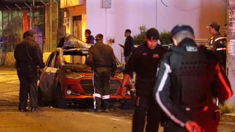 Un atentado con coche bomba se registró en el sector de La Mariscal, en Quito, este 30 de agosto de 2023.