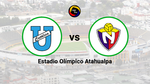 Universidad Católica se enfrenta a El Nacional en el estadio Olímpico Atahualpa, el 2 de septiembre de 2023.