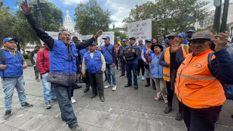 Protesta zona azul en Quito el 5 de septiembre de 2023.