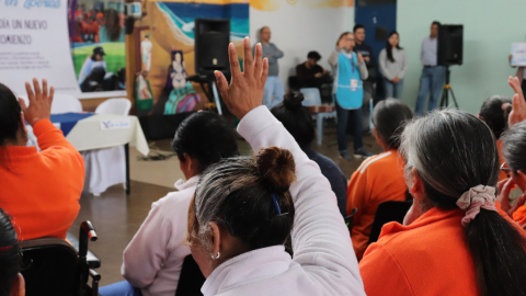 Un acto de la Fundación Vida en Libertad en una cárcel de Ecuador, en marzo de 2023.