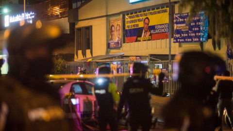 Lugar del homicidio de Fernando Villavicencio, en Quito, el 9 de agosto de 2023. 