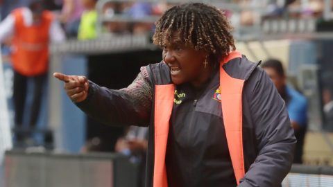 Wendy Villón en el estadio Banco Guayaquil en la final de la Superliga Femenina ante Dragonas.