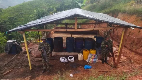 Un laboratorio de cocaína destruido en Colombia el 12 de septiembre de 2023.