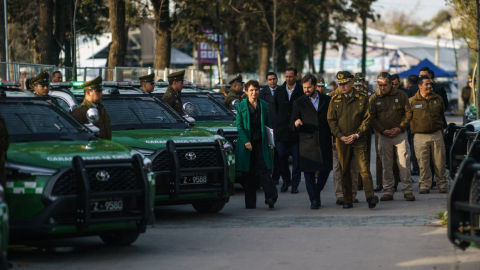 El presidente de Chile, Gabriel Boric, entregó vehículos a los Carabineros. Santiago, 13 de septiembre de 2023