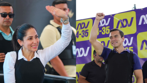 Los candidatos presidenciales Luisa González y Daniel Noboa.