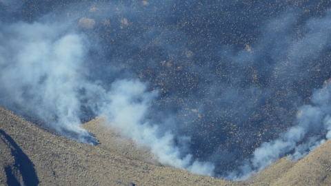 Daños provocados por incendio forestal en Tulcán el 25 de septiembre de 2023.