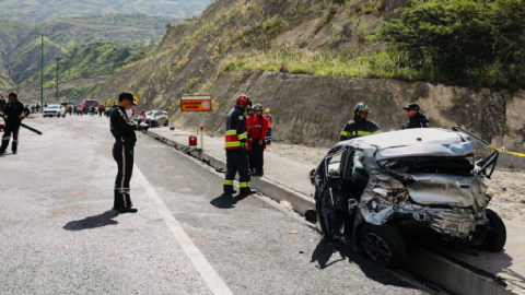 Imagen referencial de accidente en Guayllabamba, Quito,  ocurrido el 27 de mayo de 2023.