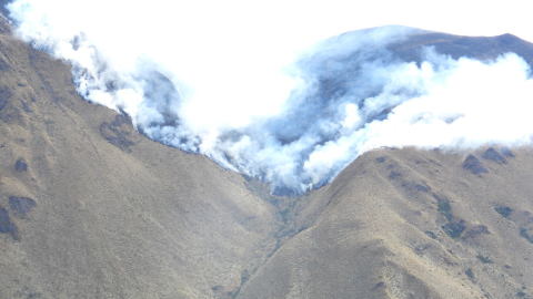 Incendio forestal en Tulcán el 25 de septiembre de 2023.