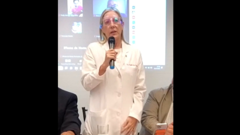 Annabella Azín se reunió con representantes de gremios médicos para hablar sobre el plan de salud de su hijo Daniel Noboa, el 25 de septiembre de 2023.