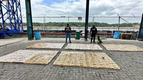 Dentro de un contenedor en un puerto de Guayaquil fue hallado un cargamento de droga. 