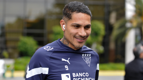 Paolo Guerrero, durante un entrenamiento con Liga de Quito, el 3 de octubre de 2023.