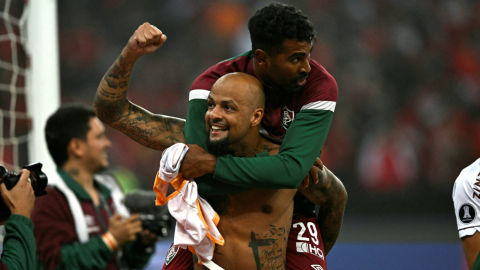 Felipe Melo, de Fluminense, festeja la clasificación a la final de la Copa Libertadores, el 4 de octubre de 2023.