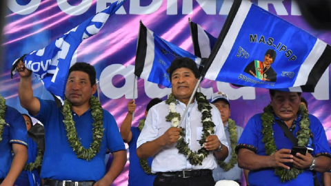 Evo Morales, expresidente de Bolivia, en el congreso del MAS el 4 de octubre de 2023.