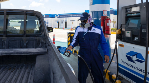 Gasolinera de Petroecuador, el 7 de octubre de 2023.