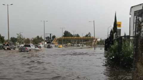 Sector de la Ruta Viva inundado tras las fuertes lluvias caídas la tarde del 9 de octubre de 2023.