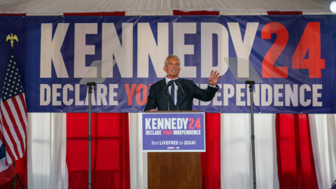 El candidato independiente a la presidencia de Estados Unidos, Robert Kennedy Jr., en el anuncio de su postulación, el 9 de octubre de 2023. 