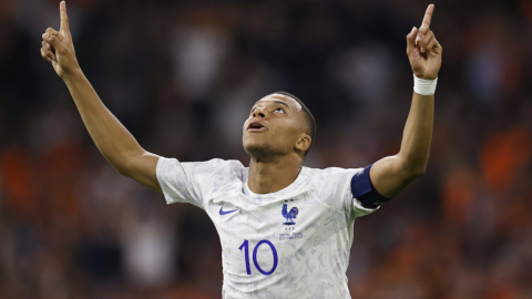 Kylian Mbappé celebra en el partido de Francia ante Países Bajos, el 13 de octubre de 2023.