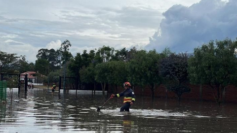 desbordamiento de una quebrada en Tumbaco el 9 de octubre de 2023.