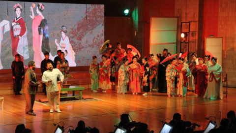 Escena ópera Madama Butterfly con la Orquesta Sinfónica, en la Casa de la Música, Quito, 17 de octubre de 2022