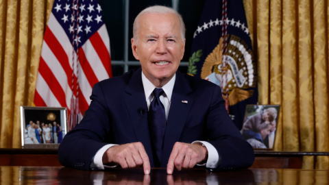 El presidente de Estados Unidos, Joe Biden, en su mensaje a la Nación, el 19 de octubre de 2023.