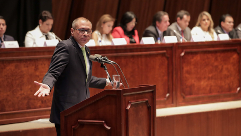 Jorge Glas, exvicepresidente, en una comparecencia en la Asamblea en 2017