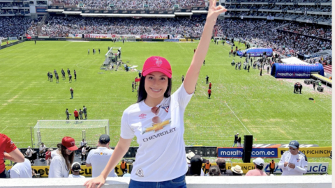 Carla Sánchez en el partido entre Liga y El Nacional el domingo 29 de enero de 2023.