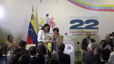 La CNPrimaria proclamó a María Corina Machado como candidata presidencial unitaria. 27 de octubre de 2023