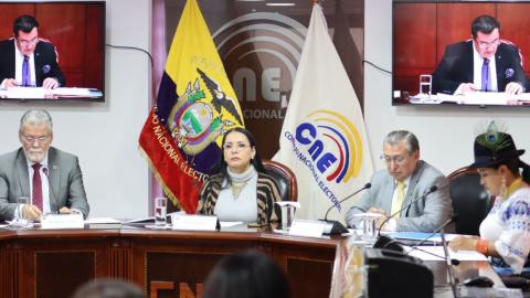 Audiencia del Pleno del CNE en Quito, sobre los resultados oficial de las elecciones presidenciales, el 31 de octubre de 2023.