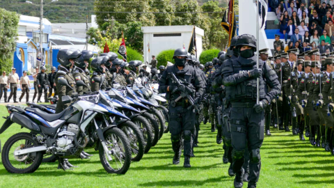 Miembros de la Policía Nacional, en un evento, en 2023. 