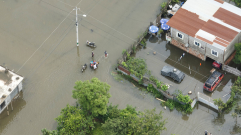 Imagen referencial de las inundaciones en el invierno pasado en Milagro, Guayas, el 12 de marzo de 2023.