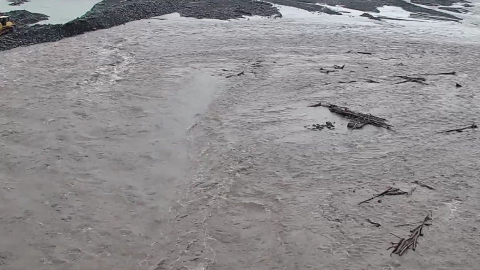 Vista del río Upano, en Morona Santiago, a las 09:50 del miércoles 15 de noviembre de 2023.