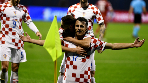 Ante Budimir anotó el gol de la victoria 1-0 ante Armenia que selló la clasificación de Croacia, este 21 de noviembre de 2023.