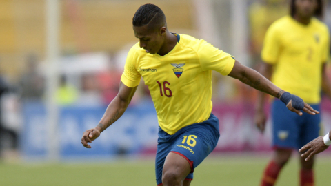 Antonio Valencia, durante un partido con la selección ecuatoriana por Eliminatorias, el 28 de marzo de 2017. 