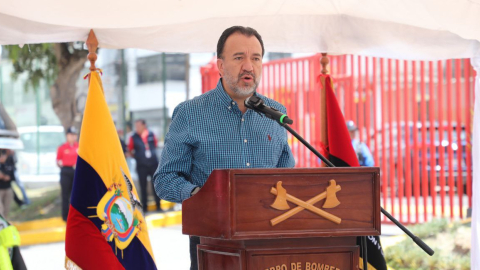 Pabel Muñoz, alcalde de Quito, en un evento el 16 de noviembre de 2023.