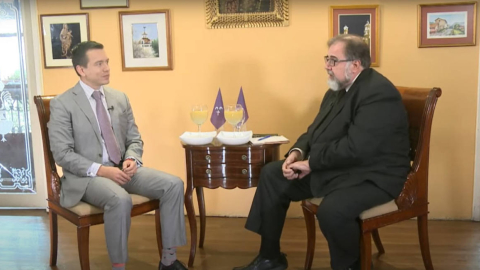 Daniel Noboa, presidente de la República, en entrevista en Carondelet. Quito, 6 de diciembre de 2024