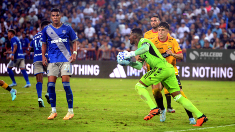 Luis Fernando León, en el Clásico del Astillero ante Barcelona SC, el pasado 12 de noviembre de 2023.