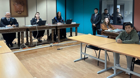 Audiencia en la Corte Nacional para decidir sobre el habeas corpus pedido por el juez Emerson Curipallo, Quito, el 20 de diciembre de 2023.