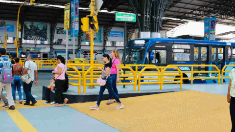 Estación del sistema Metrovía de Guayaquil, 5 de diciembre de 2023.