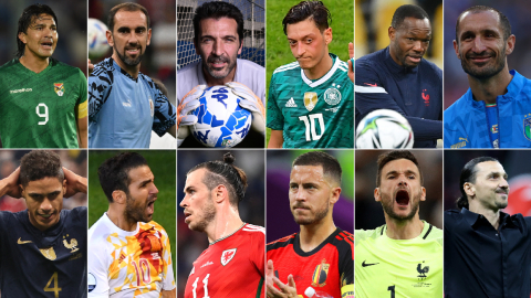 Collage de futbolistas que se retiraron de sus selecciones en este 2023.