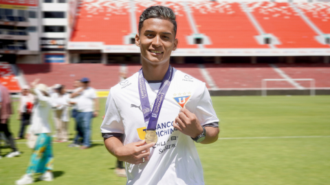 Michael Bermúdez, luego de la final del campeonato Sub 17, el 20 de diciembre de 2023.