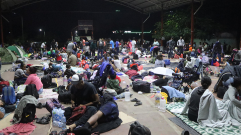 Imagen referencial de migrantes latinoamericanos en un albergue en la frontera de México y EE.UU., el 4 de enero de 2024.