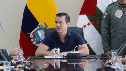 El presidente Daniel Noboa en Manta, el 5 de enero de 2024.