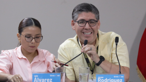 El concejal Jorge Rodríguez, en una sesión del 7 de diciembre de 2023, en Guayaquil.