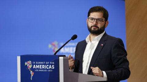 El presidente de Chile, Gabriel Boric, en la Cumbre de las Américas, el 10 de junio de 2023.