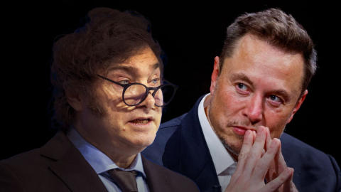 Composición gráfica del presidente de Argentina, Javier Milei y el CEO de Tesla, Elon Musk.