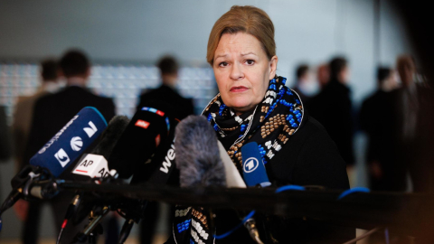 Ministra del Interior de Alemania, Nancy Faeser, en una rueda de prensa, el 18 de enero de 2024. 