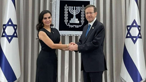 La vicepresidenta Verónica Abad en Israel, en diciembre de 2023.