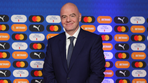 Gianni Infantino, presidente de la FIFA, en el sorteo de la Copa América, 6 de diciembre de 2023.