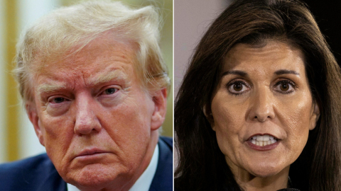 Los contrincantes de las primarias republicanas de EE.UU.: Donald Trump y Nikki Haley. 